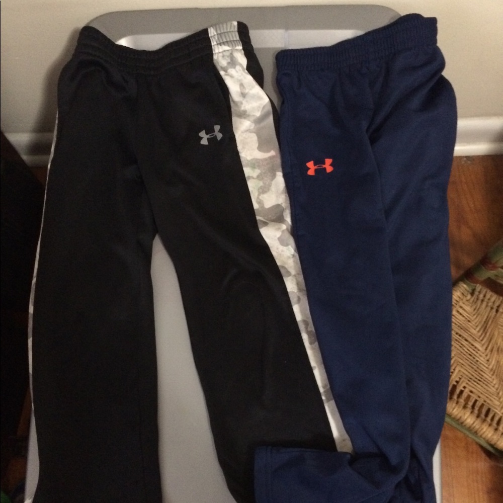 Two under armour youth kids athletic pants
